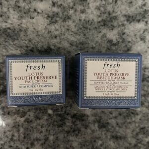 2-pc FRESH LOTUS YOUTH PRESERVE DREAM FACE CREAM 0.24oz& rescue mask  bundle
